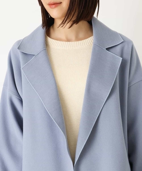 「MK MICHEL KLEIN」 チェスターコート 38 ライトブルー レディース_画像5