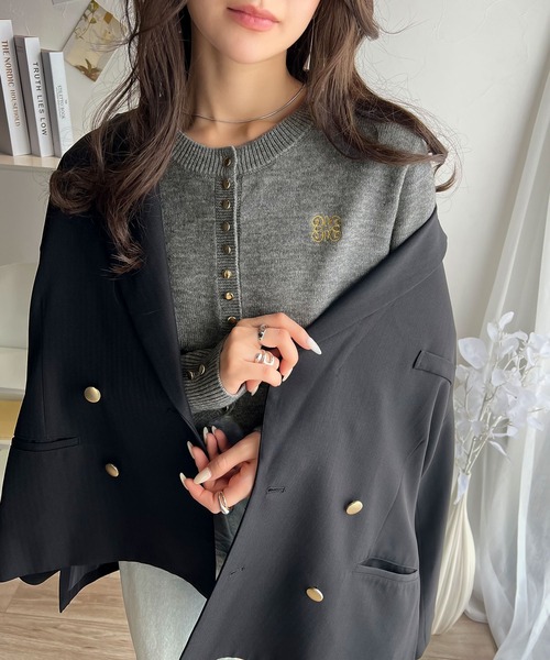 「mily bilet」 ニットカーディガン LARGE アイボリー レディース_画像5