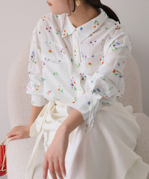 ブラウス シャツ 「追加」margaux/マルゴー flower western シャツ レディース