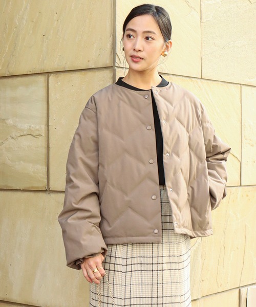 「libelle more」 「MARBLEWALTZ」ダウンジャケット L ネイビー レディース_画像9