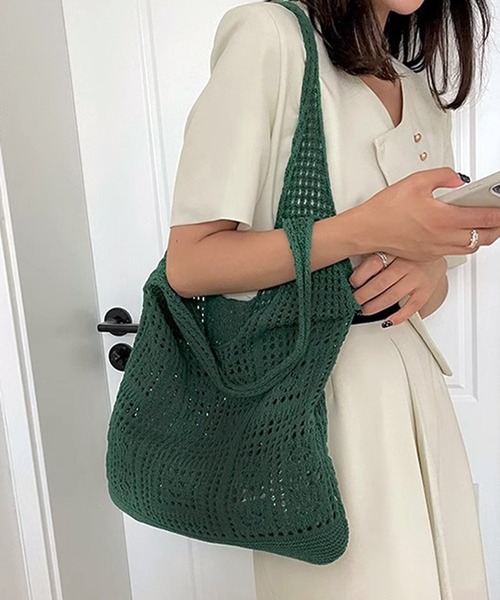 WESTSEA トートバッグ クロシェトートバッグ A4サイズ収納可
