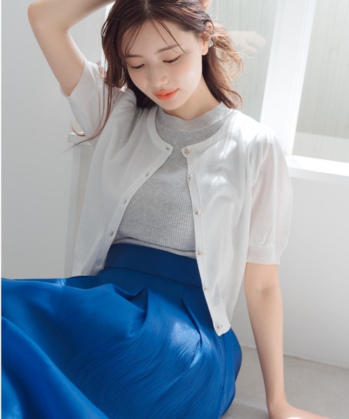 MISCH MASCH｜2025春夏新作 ラメシアーVネックカーディガン