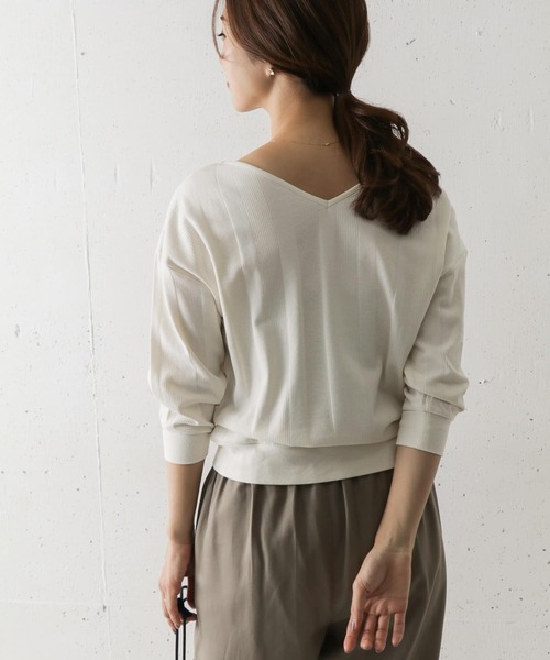 「URBAN RESEARCH DOORS」 7分袖カットソー MEDIUM ベージュ系その他 レディース URBAN RESEARCH DOORS 「URBAN DOORS」 7分袖カットソー ONE