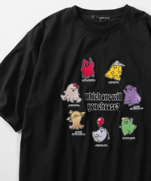 tシャツ 「82」カラフルゴースト 刺繍Tシャツ/メンズ/レディース