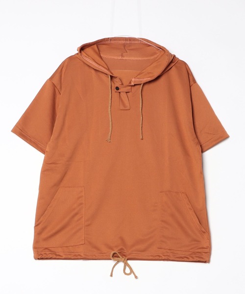 PING 半袖パーカー レディース Mサイズ オレンジ minana / パーカー 半袖 フード付きtシャツ レディース 半袖