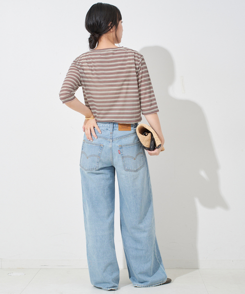 SLOBE IENA tシャツ 「追加」シアー天竺5分袖Tシャツ レディース
