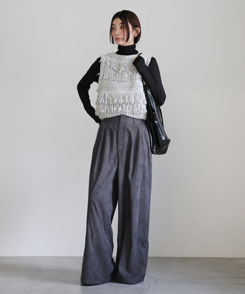 select MOCA（セレクトモカ） ベスト ジレ 2WAYミックスフリンジベスト