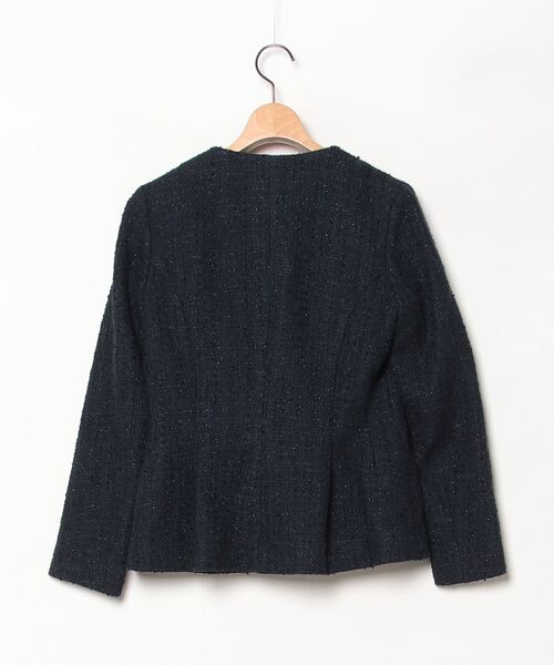 【Demi-Luxe BEAMS】レディース　ツイード　ノンカラージャケット Demi-Luxe BEAMS（デミルクス ビームス） ジャケット ノーカラー