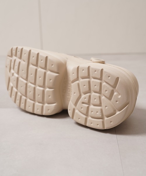厚底 サンダル 夏 ビジュー付き 厚底クロッグサンダル / Thick-soled