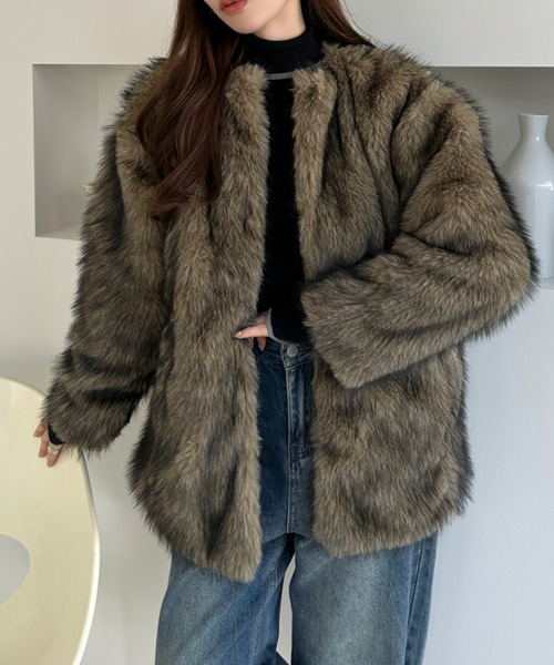 コート アウター 「Good Riddance」ミックスファーコート レディース