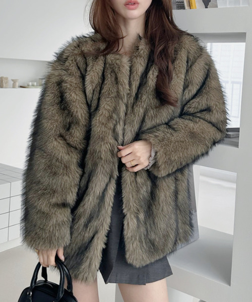 コート アウター 「Good Riddance」ミックスファーコート レディース