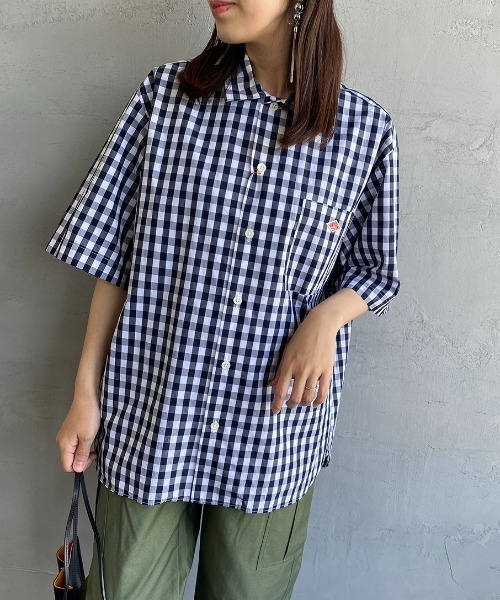 Danton 「DANTON」 半袖シャツ 40 ネイビー レディース