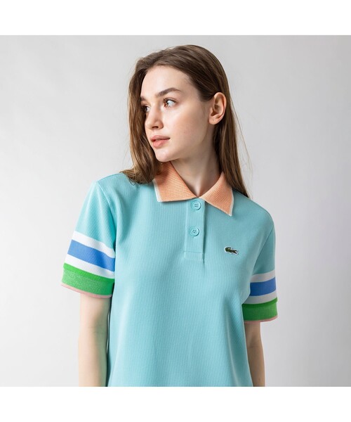 [LACOSTE] рубашка-поло с коротким рукавом 40 зеленый женский 