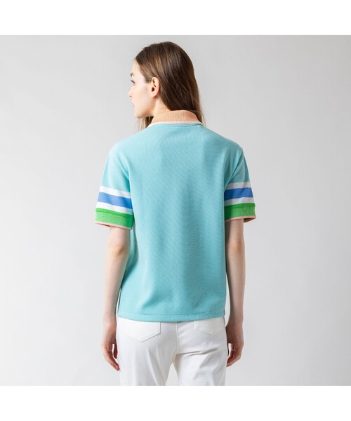 [LACOSTE] рубашка-поло с коротким рукавом 40 зеленый женский 