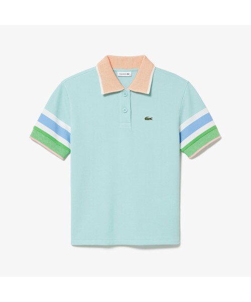 [LACOSTE] рубашка-поло с коротким рукавом 40 зеленый женский 
