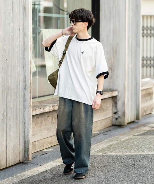 「KANGOL」 半袖Tシャツ M ネイビー メンズ