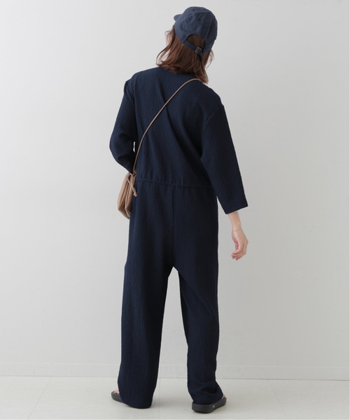 slobe iena ネイビー オールインワン 38サイズ SLOBE IENA オールインワン 「WEB限定/追加2」ハーフスリーブ