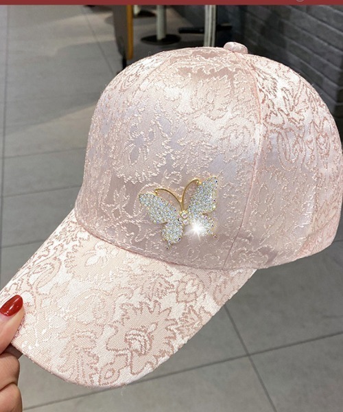 shoppinggo キャップ 帽子 蝶々キラキラキャップ レディース UV