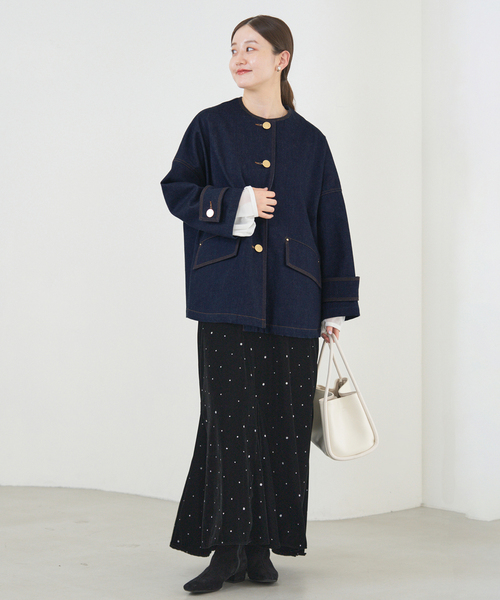 今期完売MACKINTOSHネイビーノーカラーコートHUMBIEハンビーIENA IENA ノーカラーコート コート MACKINTOSH/マッキントッシュ