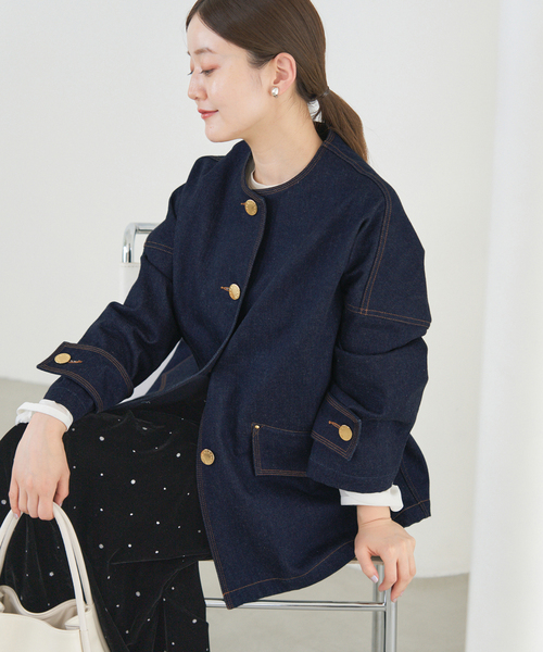 IENA ノーカラーコート コート MACKINTOSH/マッキントッシュ
