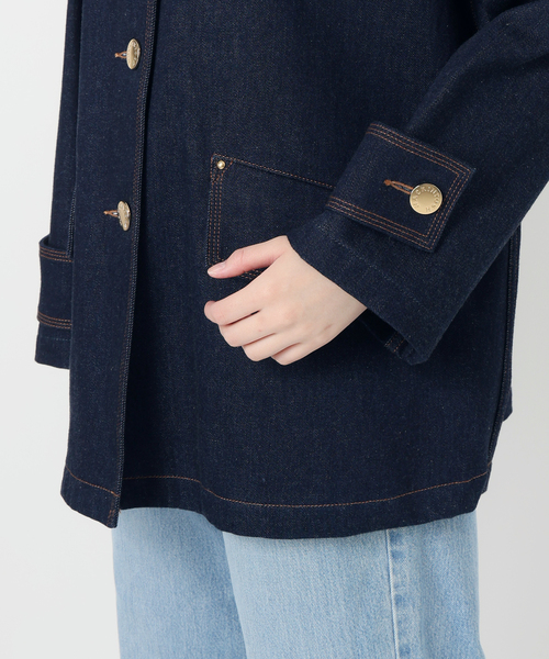 今期完売MACKINTOSHネイビーノーカラーコートHUMBIEハンビーIENA MACKINTOSH/マッキントッシュ 別注 HUMBIE ノーカラーコクーン