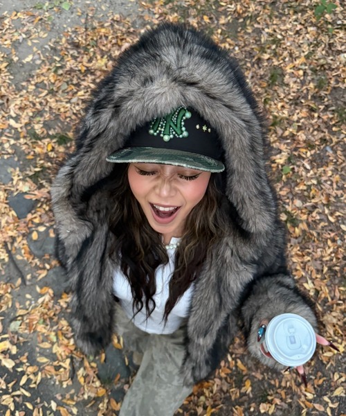 GOSSIP CLUB コート アウター フード付きファージャケット レディース