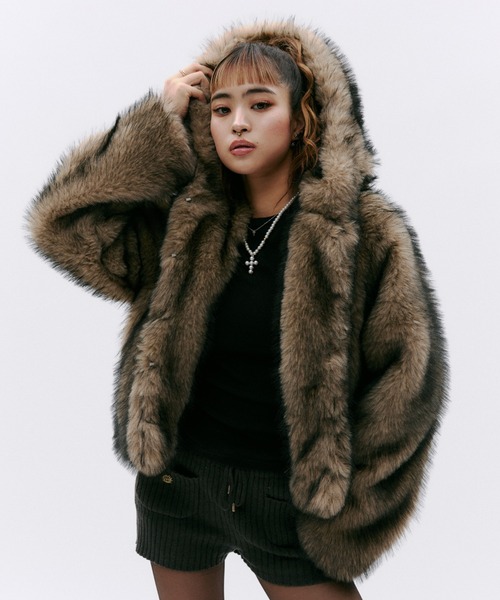 GOSSIP CLUB フード付きファージャケット GOSSIP CLUB フード付きファージャケット GOSSIP CLUB（ゴシップクラブ