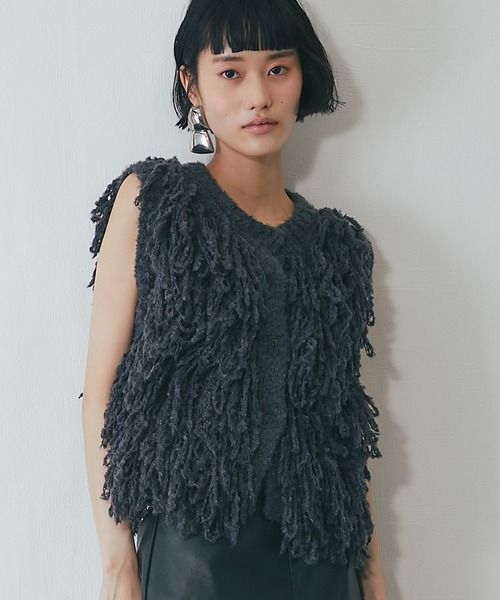 ベスト ジレ フリンジニットベスト レディース : ZOZOTOWN Yahoo!店