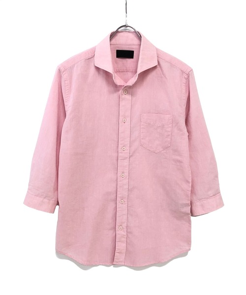 「A.S.M」 7分袖シャツ 48 サックスブルー メンズ_画像2