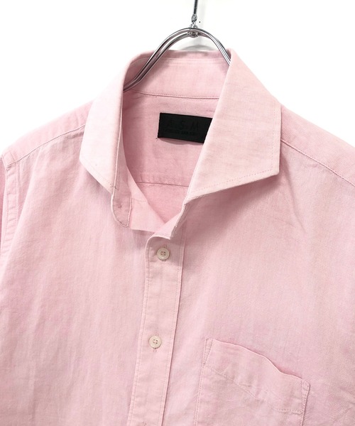 「A.S.M」 7分袖シャツ 48 サックスブルー メンズ_画像3