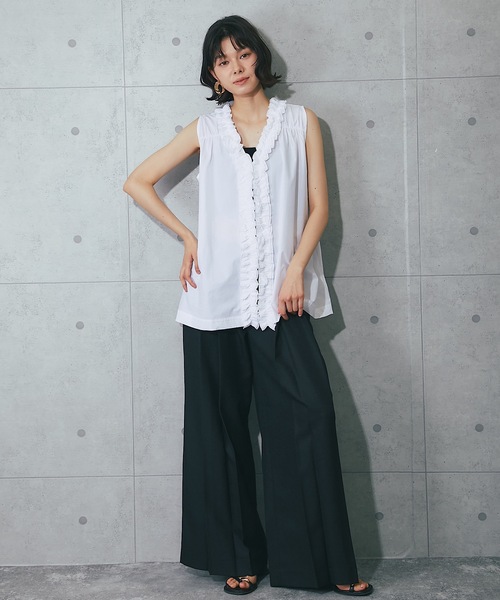 「SMILE ORCHID」 ノースリーブブラウス M ブラック レディース_画像2
