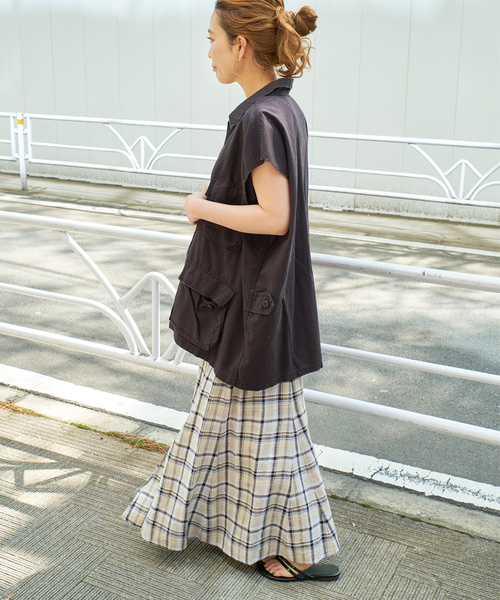 「B.C STOCK」 「Simplicite」フレアスカート FREE ベージュ レディース_画像9