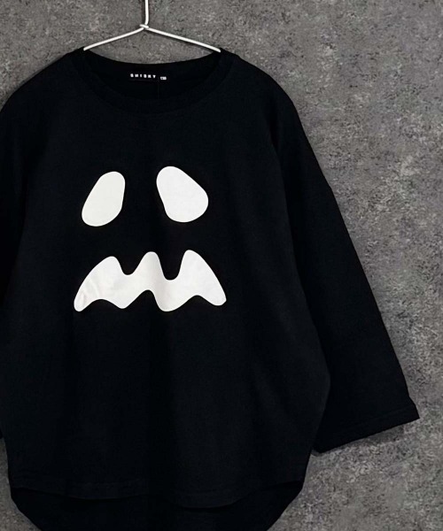 SHISKY（シスキー） tシャツ 「ハロウィン」オーバーサイズヘムロンT