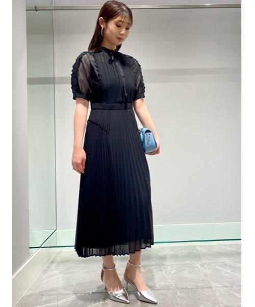 セルフォード　黒 長袖 ひざ丈ワンピース　38 CELFORD（セルフォード） 長袖ワンピース 38 ブラック レディース