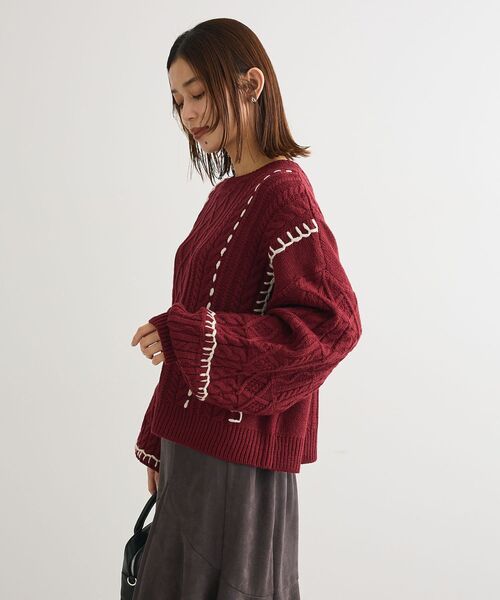 ELENCARE DUE ニット セーター ハンドステッチケーブルニット