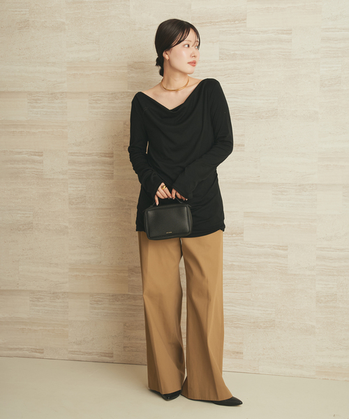 plage（プラージュ） tシャツ Wool drape longTシャツ レディース
