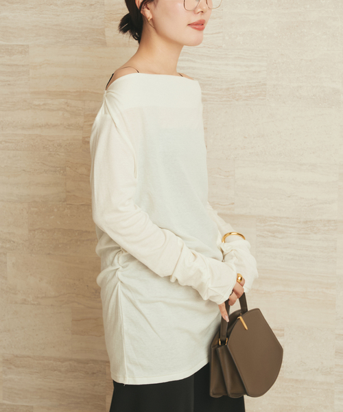 plage プラージュ back drape Tシャツ セール】back drape Tシャツ（Tシャツ/カットソー）｜Plage