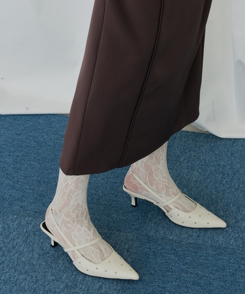 ANDRESD パンプス スタッズスリングバックオールウェイズシューズ