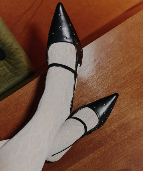 ANDRESD パンプス スタッズスリングバックオールウェイズシューズ