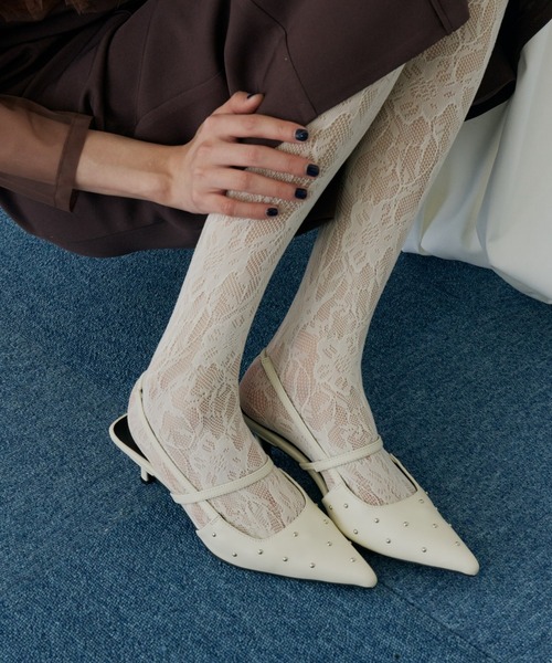 ANDRESD パンプス スタッズスリングバックオールウェイズシューズ