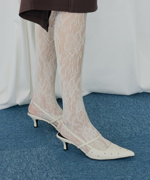 ANDRESD パンプス スタッズスリングバックオールウェイズシューズ