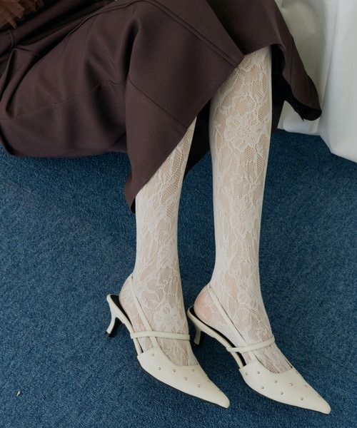 ANDRESD パンプス スタッズスリングバックオールウェイズシューズ
