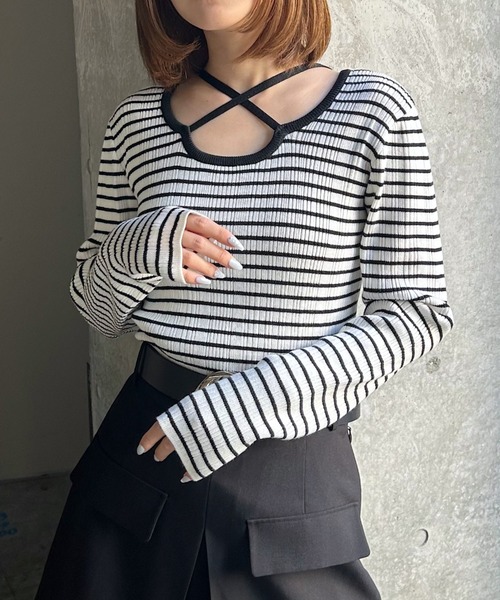 PAGEBOY（ページボーイ） ニット セーター クロスデザインニットプル