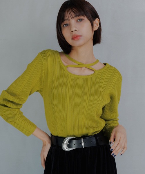 きよページ PAGEBOY（ページボーイ） ニット セーター クロスデザインニットプル