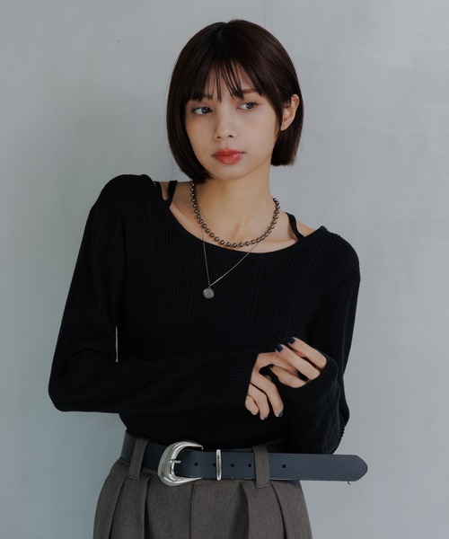 PAGEBOY（ページボーイ） ニット セーター クロスデザインニットプル