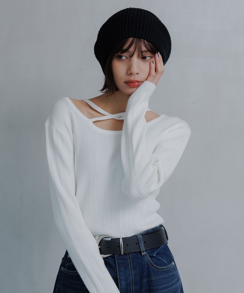 PAGEBOY（ページボーイ） ニット セーター クロスデザインニットプル