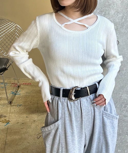 PAGEBOY（ページボーイ） ニット セーター クロスデザインニットプル