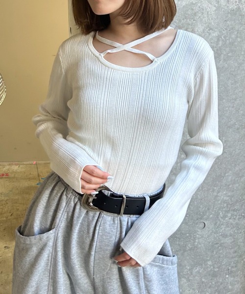 PAGEBOY（ページボーイ） ニット セーター クロスデザインニットプル