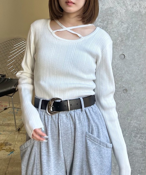 PAGEBOY（ページボーイ） ニット セーター クロスデザインニットプル