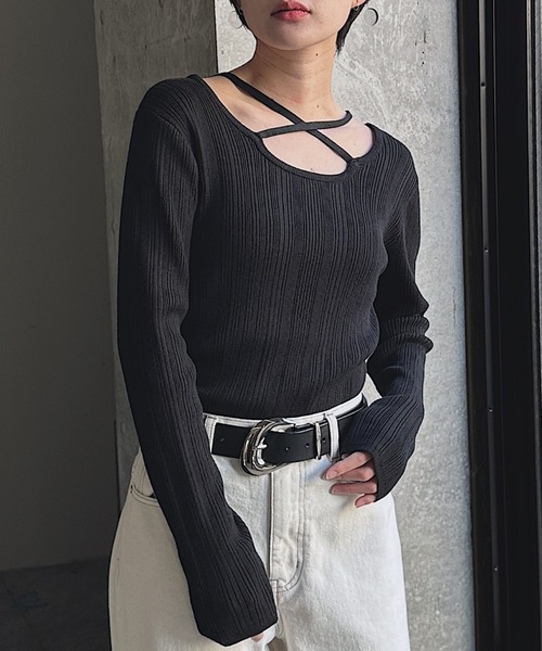 PAGEBOY（ページボーイ） ニット セーター クロスデザインニットプル